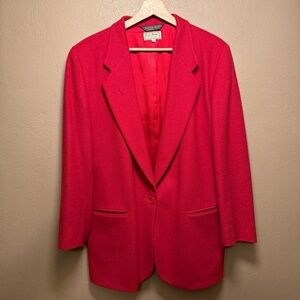 L.L. Bean Vintage Red Wool/Cashmere Blend Statement Pea Coat Women's Size 14R